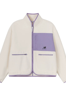 New BalanceNB女款秋冬短羊羔毛休闲针织外套夹克6DC39712-IV