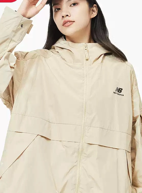 New Balance NB女款薄款防风抽绳休闲夹克外套AWJ13333-BEI