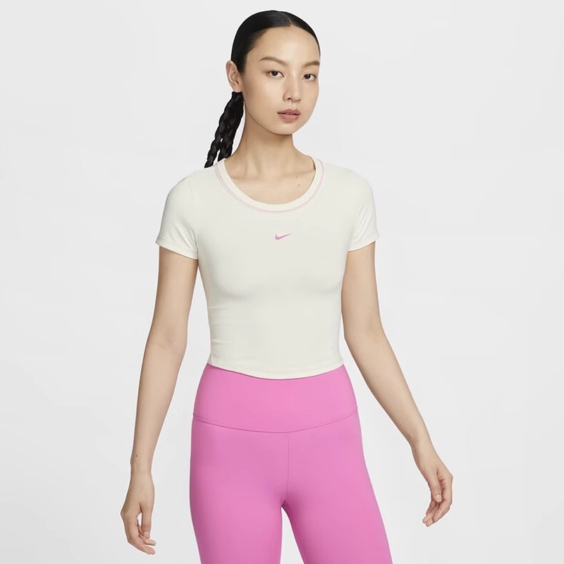 NIKE耐克女子短款修身运动休闲短袖T恤HM4584-133