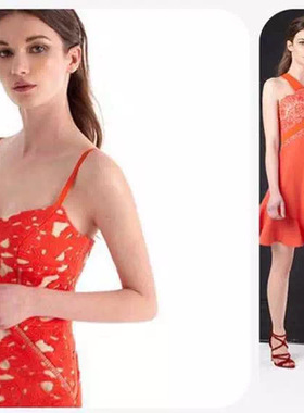 英国thre～新款贵货重工蕾丝吊带V领荷叶边礼服裙连衣裙 几千RMB