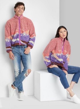 冬季wild可爱甜美百搭撞色毛绒