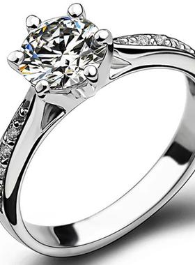JZ016香儿银新款六爪饰品简单70分钻戒仿钻女款日韩版求结婚礼物