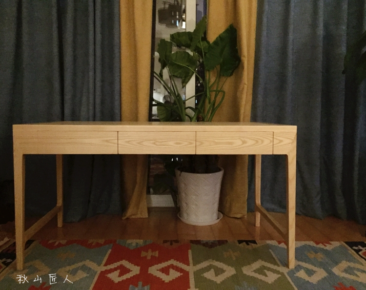 匠人日式风乡村纯实木榫卯书桌