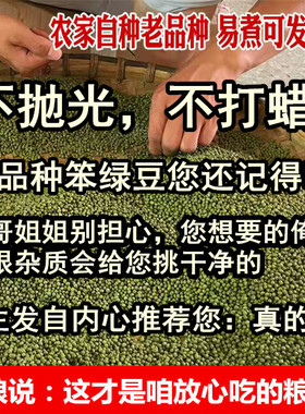 （老人咬牙坚持种的老品种土绿豆）农家自种小颗粒绿豆老式笨绿豆