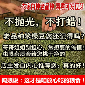 （老人咬牙坚持种的老品种土绿豆）农家自种小颗粒绿豆老式笨绿豆