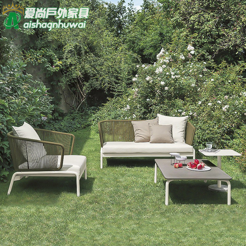 铝合金户外沙发酒店别墅防水花园沙发露天实木藤编沙发庭院家具