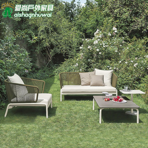 铝合金户外沙发酒店别墅防水花园沙发露天实木藤编沙发庭院家具