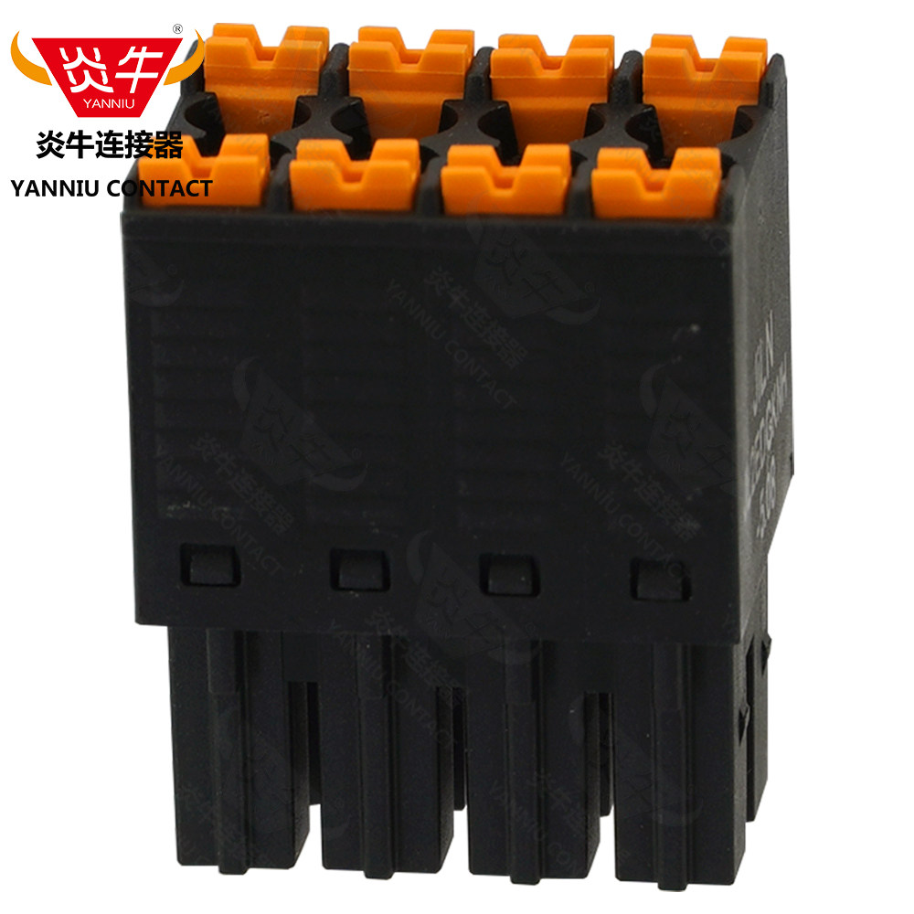 5.08mm炎牛双排弹簧插拔式插头PCB凤凰接线端子紧凑型YN2EDGKNH