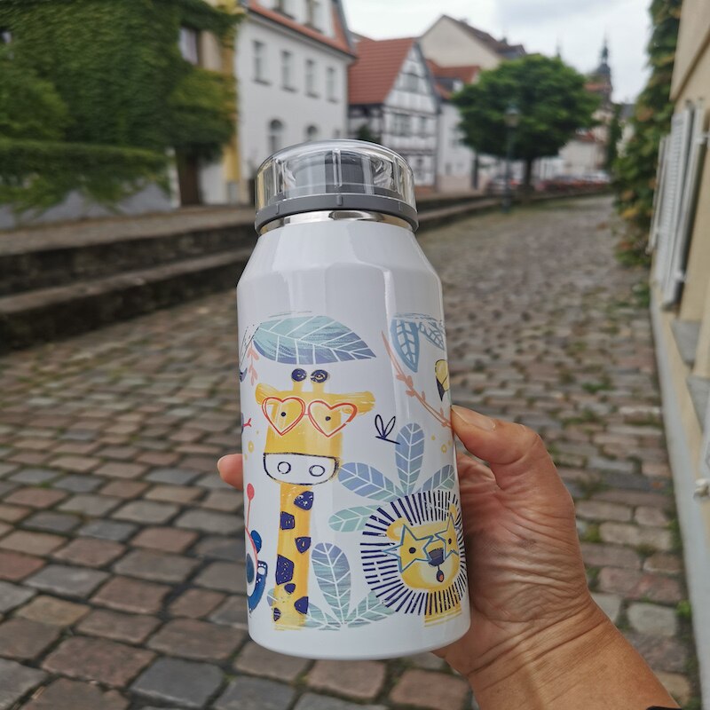 德国直邮 本土版 Alfi不锈钢果汁水杯中小学生儿童卡通水壶600ml