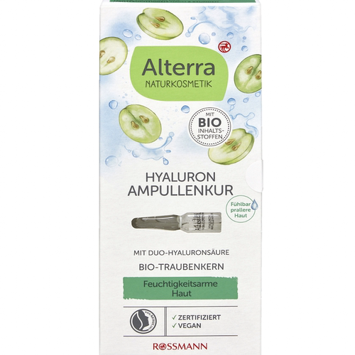 德国dm直邮 Alterra奥泰拉天然葡萄籽玻尿酸补水减皱原液精华安瓶