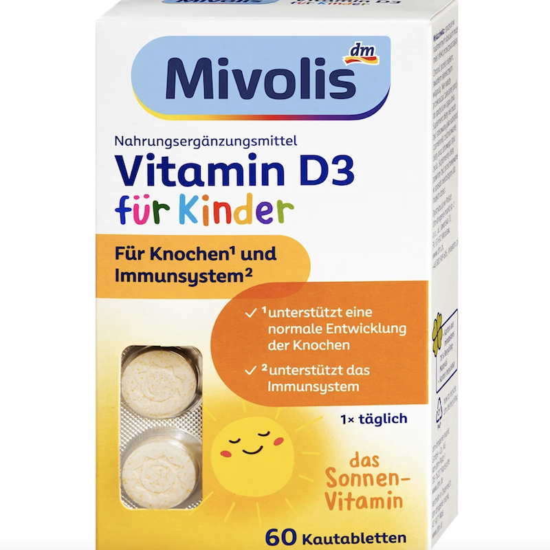 德国直邮 Mivolis Vitamin D3儿童青少年补钙片维生素VD咀嚼含片图片