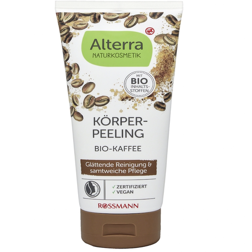 德国直邮 alterra爱泰拉有机咖啡身体磨砂膏去角质死皮嫩白200ml