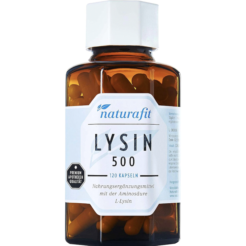 德国直邮naturafit Lysine 500赖氨酸胶囊 支持青少年骨骼 辅助钙