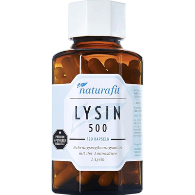 德国直邮naturafit Lysine 500赖氨酸胶囊 支持青少年骨骼 辅助钙