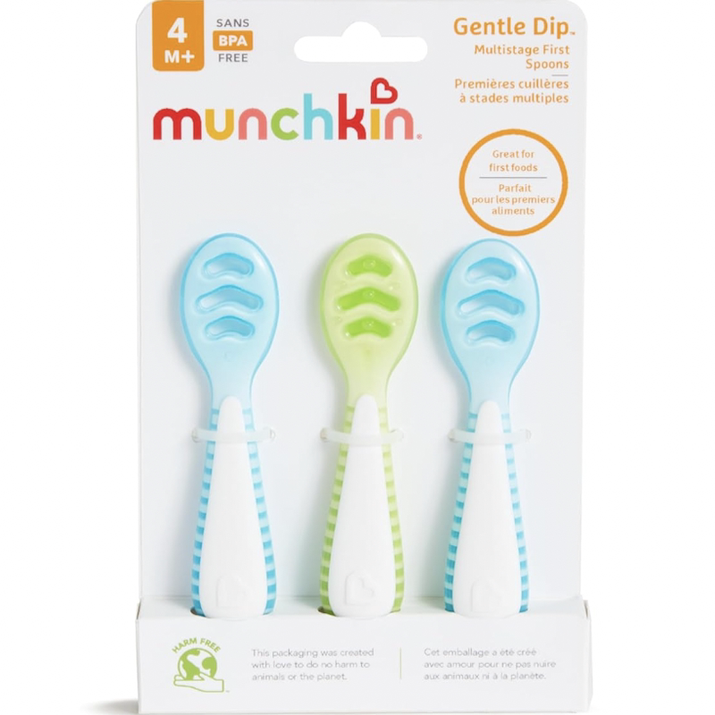 德国直邮Munchkin婴儿宝宝儿童辅食勺子 柔软温和护龈 人体工程学