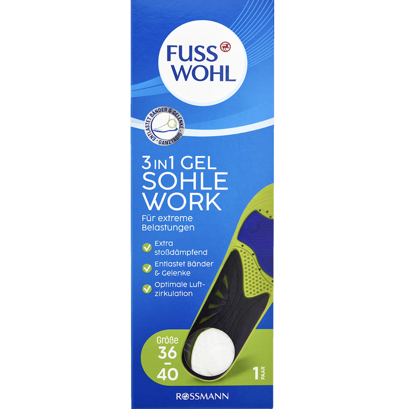 德国直邮 FUSSWOHL凝胶鞋垫 足弓支撑 减震缓冲 保护韧带关节