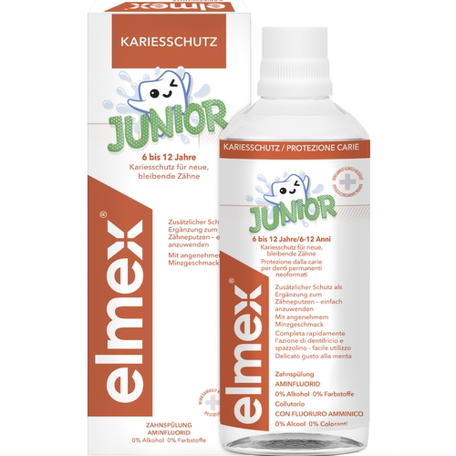 德国直邮 elmex儿童青少年含氟防蛀牙漱口水无酒精 再矿化 6-12岁