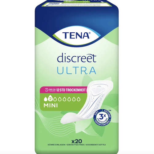 德国直邮TENA discreet日夜用中轻度漏尿护垫 12小时防护轻薄干爽