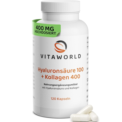 德国直邮 vita world Hyaluron Kollagen胶原蛋白+透明质酸 胶囊