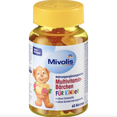 德国dm超市直邮 Mivolis儿童复合维生素水果果汁软糖QQ小熊60粒