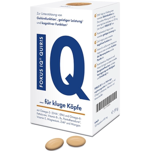德国直邮Focus IQ Quiris Omega-3鱼油大脑DHA胶囊儿童青少年记忆