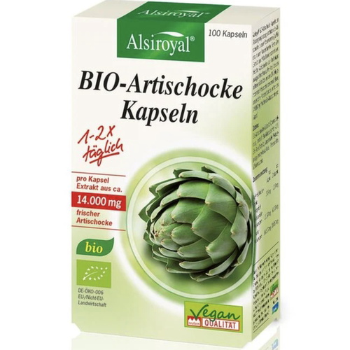 德国直邮Alsiroyal天然有机朝鲜蓟洋蓟胶囊饮酒抽烟熬夜睡眠100粒