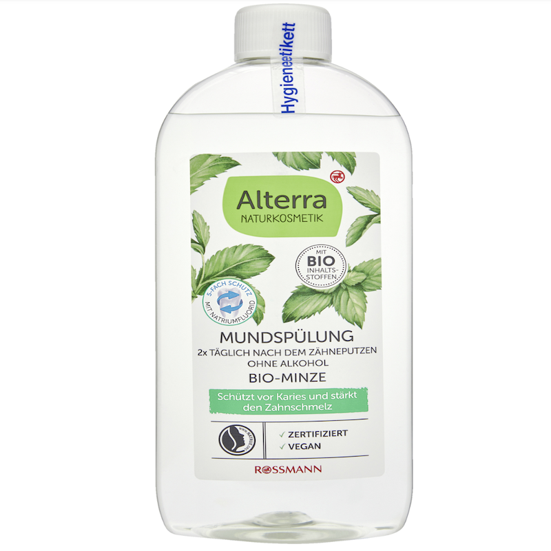 德国rossmann超市直邮alterra bio有机薄荷叶漱口水 清新口气防蛀