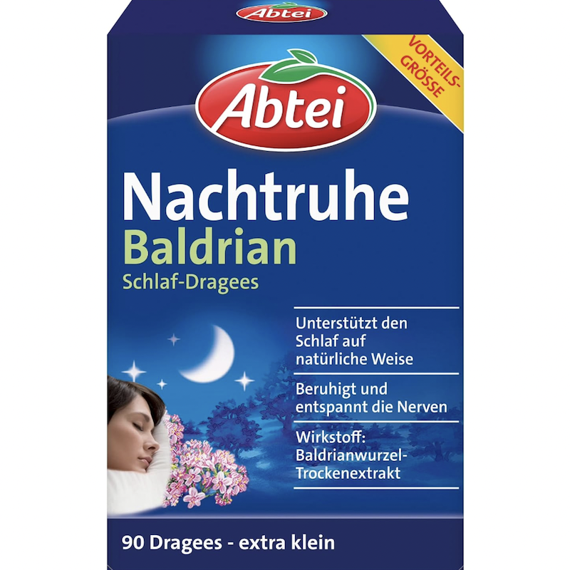 德国直邮Abtei天然缬草根啤酒花睡眠糖衣片 支持夜晚快速入睡90粒