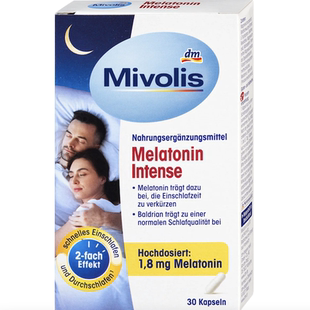 德国直邮 Mivolis Melatonin褪黑素睡前片胶囊 支持深度睡眠30粒