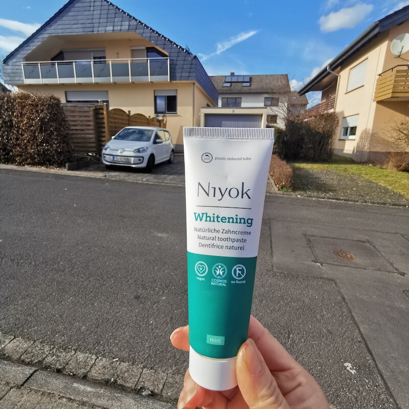 德国直邮 Niyok天然椰子油薄荷矿物质无氟牙膏 再矿化 去除牙斑