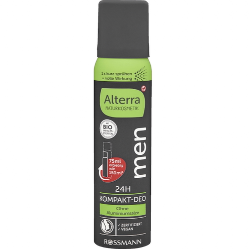 德国直邮 Alterra men男士止汗香体喷雾 有机天然植物 无铝盐75ml