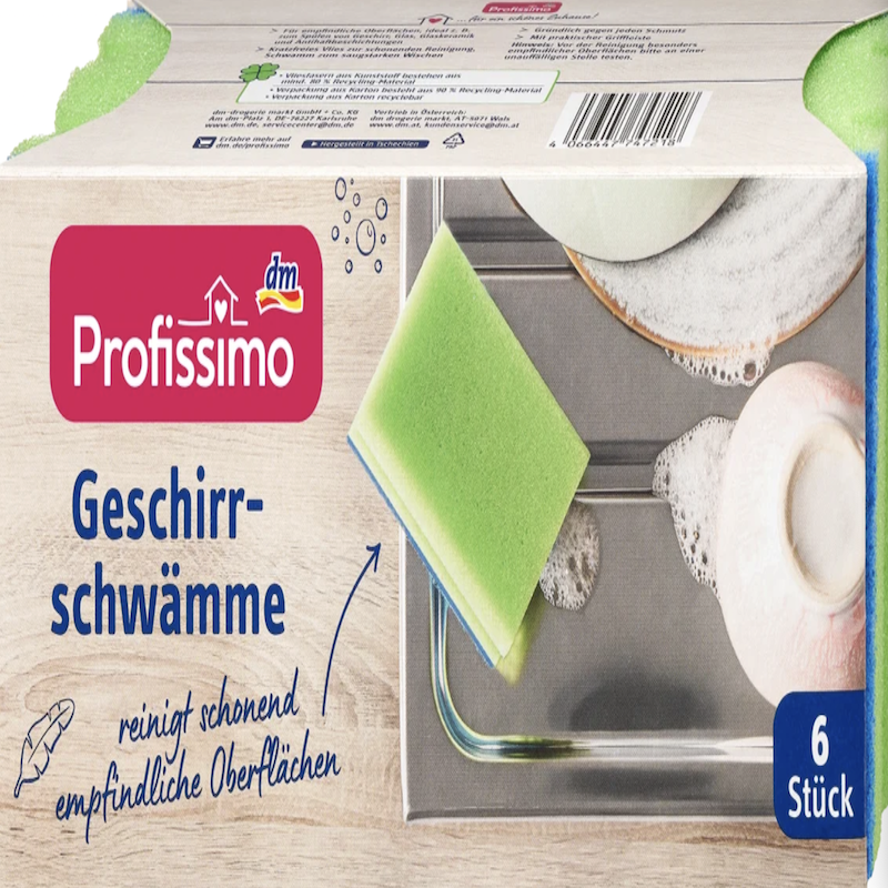 德国直邮 原装本土版profissimo 三层除油耐用刷碗刷锅海绵 2只装