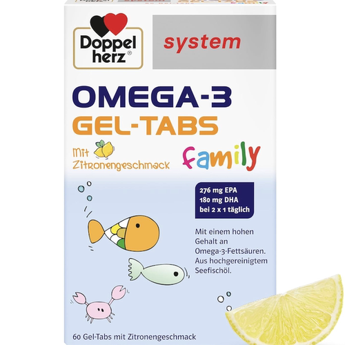德国直邮Doppelherz OMEGA-3儿童青少年深海鱼油咀嚼软糖EPA DHA