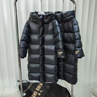 特价儿童羽绒服黑色金男女中大童连帽亲子装防寒服加厚保暖外套冬