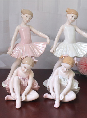 外贸尾货出口西班牙雅致芭蕾女孩陶瓷摆件家居饰品生日礼物收藏品
