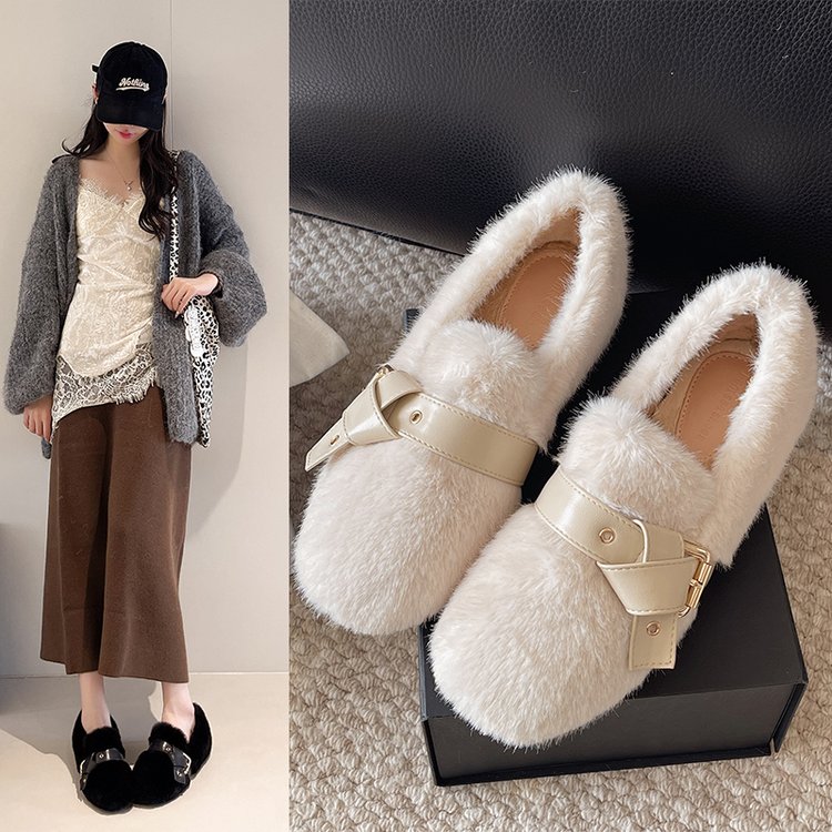 方叔2025冬季新款绒面棉深口内增高橡胶2025年冬季中跟(3-