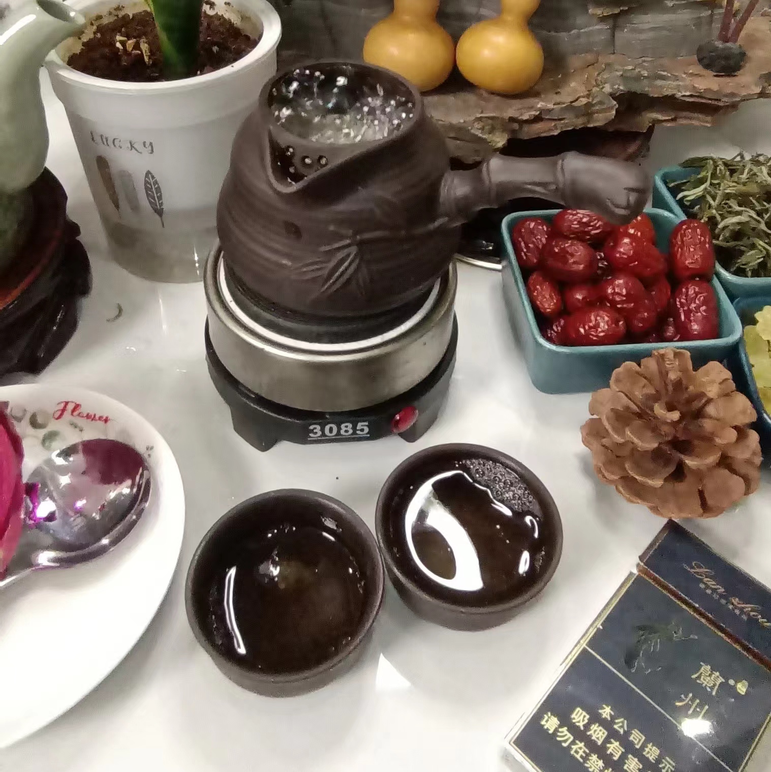 300瓦煮茶炉有开关竹节罐套装