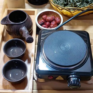 围炉煮茶甘肃罐罐茶煮茶器发热盘电炉可调温配树桩罐耐热壶整套