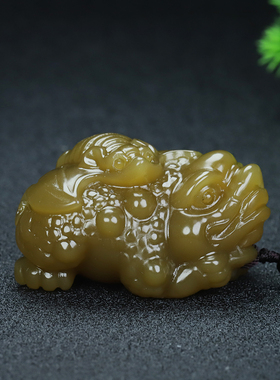 新疆和田玉糖料金蟾献福手把件福财双全把件玉富贵缠身手玩件摆件