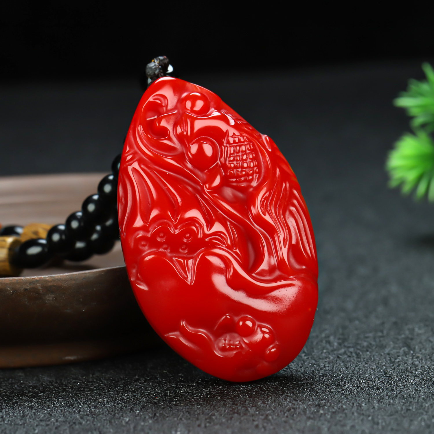 和田玉莲年有鱼把件新疆红玉富贵有余鱼手把件玉原石鱼手把件挂件