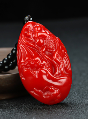 和田玉莲年有鱼把件新疆红玉富贵有余鱼手把件玉原石鱼手把件挂件