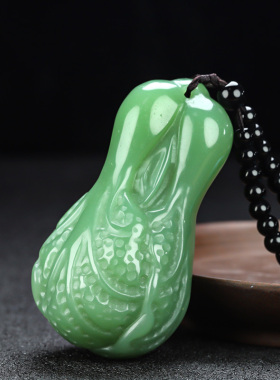 新疆和田玉白菜把件天然且末蓝遇百财手把件晴水白菜百财把件挂件