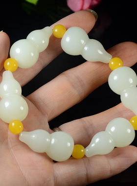 天然和田玉葫芦手链小葫芦福禄寿