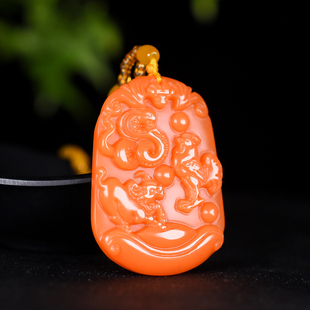 和田玉黄玉三合生肖吊坠男女本命年黄龙玉牛鸡蛇挂件护身符平安牌