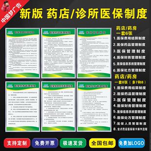 诊所药店医保管理制度医保刷卡结算流程宣传栏医保定点新医保制度