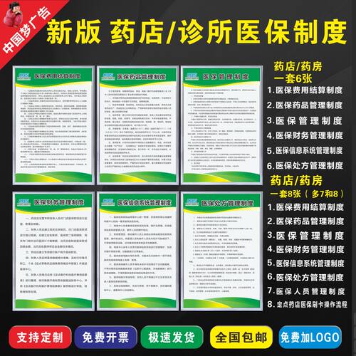 药店/诊所医保管理制度一套6/8张