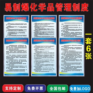 易制毒易制爆化学品安全管理制度牌易制爆危险化学品应急处置预案