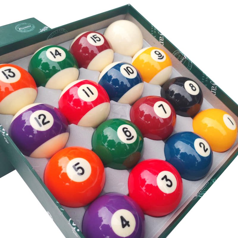 艳美雅8a台球二号美式黑八十六彩树脂水晶球新康小号桌球子5.25cm