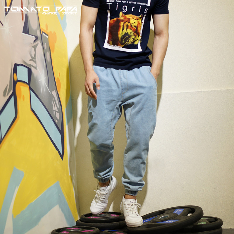 Jeans pieds Slim TOMATOPAPA 100% coton pour été - Ref 1461910 Image 1