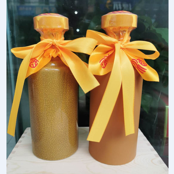 1斤装陶瓷裂纹龙瓶三防口白酒瓶500ml酒坛 陶瓷酒具防伪盖密封